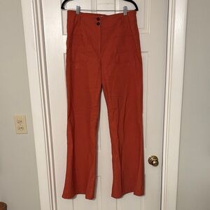 Anthropologie Maeve Colette Women's Orange High-Waisted Pants